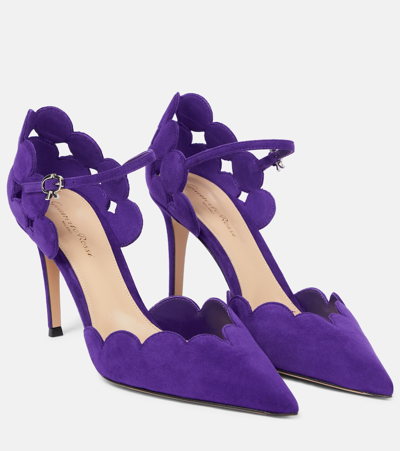 Gianvito Rossi Suede Pumps In Purple