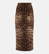 DOLCE & GABBANA LEOPARD-PRINT WOOL PENCIL SKIRT