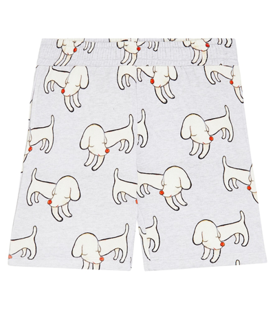 Stella Mccartney Kids' X Yoshitomo Nara Cotton Jersey Shorts In Grey