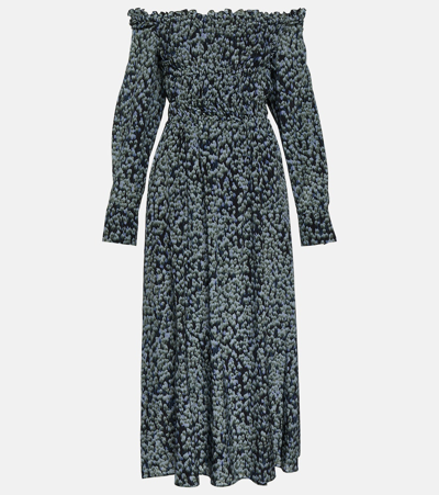 ALTUZARRA LILLIAN PRINTED SILK MIDI DRESS