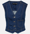 Veronica Beard Valeria Denim Vest In Blue