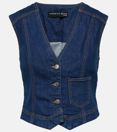 Veronica Beard Valeria Denim Vest In Multi