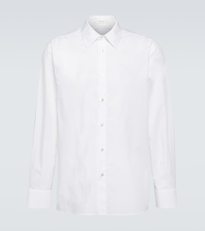 The Row Julio Cotton Poplin Shirt In White