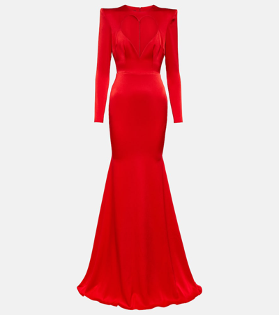 Alex Perry Cutout Satin Gown In Red