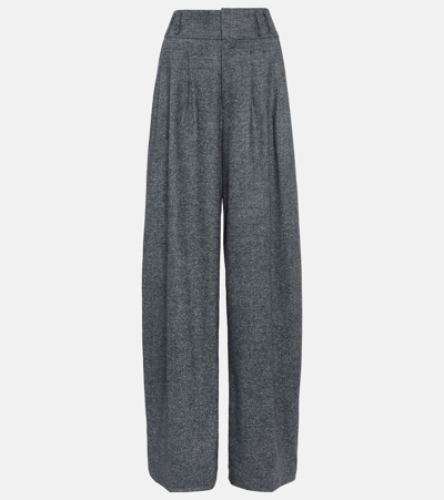 Altuzarra Tyr High-rise Wool-blend Wide-leg Pants In Grey