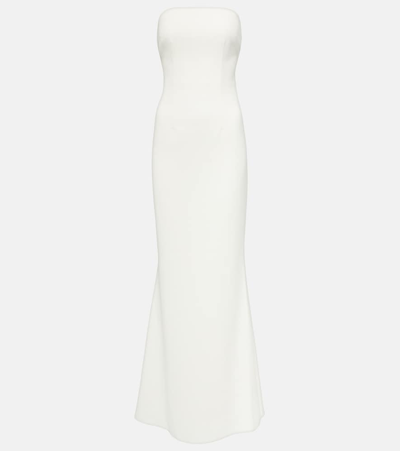 Safiyaa Strapless Crepe Gown In White
