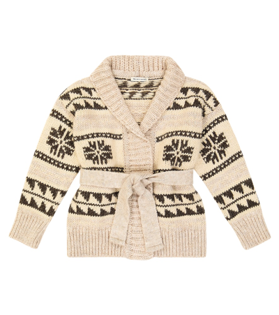 The New Society Kids' Cardigan Marilyn In Beige