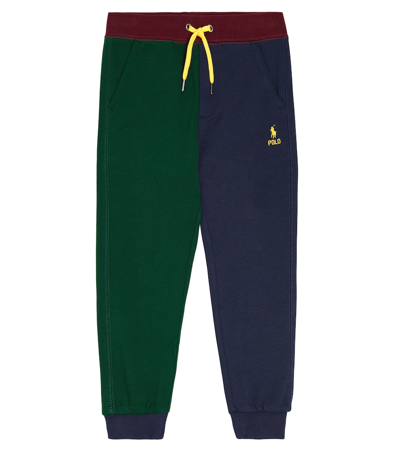 Polo Ralph Lauren Kids' Colorblock Cotton-blend Jersey Sweatpants In Multicoloured