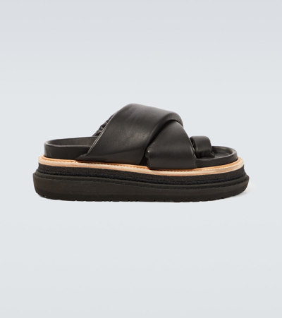 Sacai Black Multiple Sole Sandals