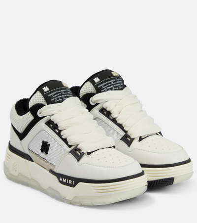 Amiri Ma-1 Leather And Mesh Low-top Sneakers In Black