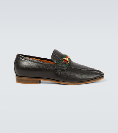 Gucci Paride Horsebit Leather Loafers In Black