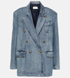 Zimmermann Luminosity Double Breasted Nonstretch Denim Blazer In Blue