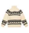 The New Society Andy Jacquard Turtleneck Sweater In Beige