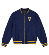 Versace Logo-patch Bomber Jacket In Blue