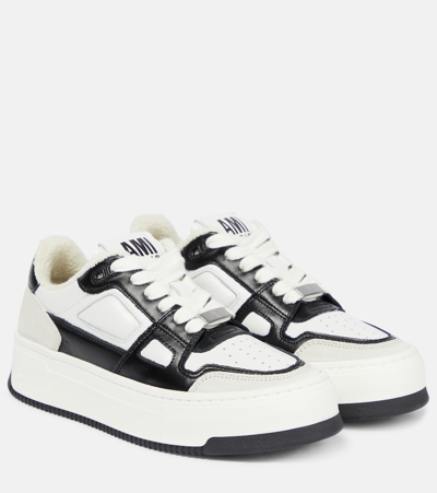 Ami Alexandre Mattiussi Arcade Low-top Leather Sneakers In White