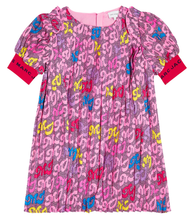 Marc Jacobs Kids' Printed Satin Dress In Pink