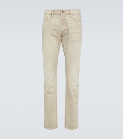 Tom Ford Mid-rise Slim Jeans In Beige