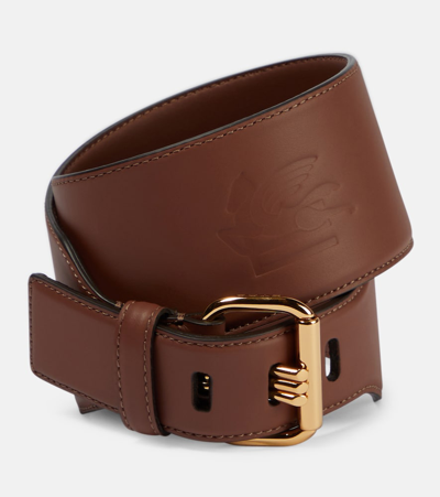 Etro Leather Belt In Brown