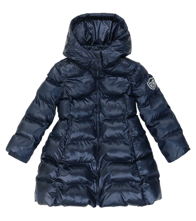 Monnalisa Kids' Quilted Puffer Coat In Blue