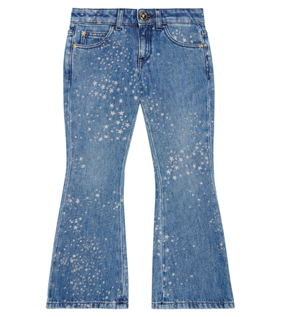 Versace Kids' Bedruckte Jeans In Blue