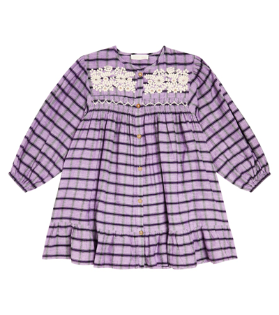 Louise Misha Kids' Kleid Massilia Aus Baumwolle In Purple