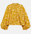 JIL SANDER FLORAL PUFF-SLEEVE BLOUSE