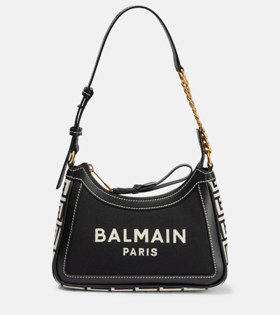 Balmain B-army Canvas Shoulder Bag In Black