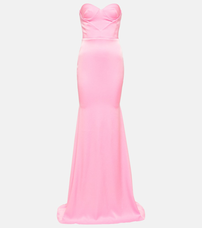 Alex Perry Barkley Strapless Satin Crêpe Gown In Pink