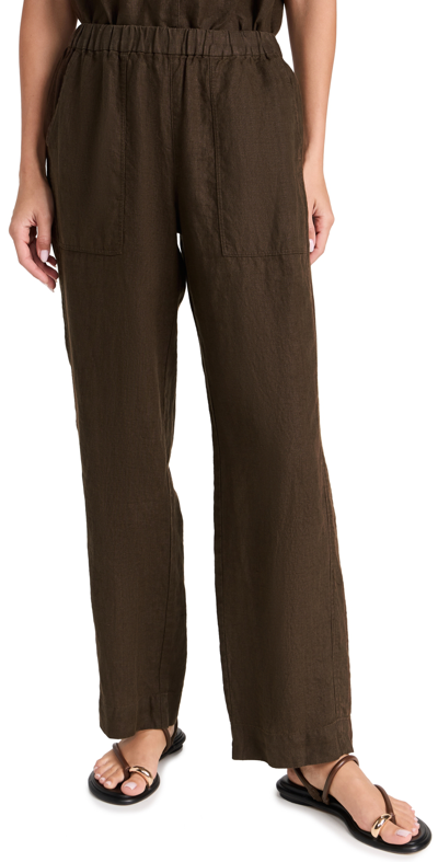 Ayr The Tourist Linen Trousers In Sicilian Umber