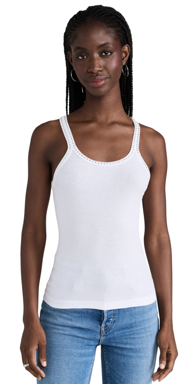 Re/done Ribbed Tank Top In White