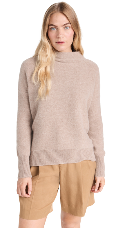 Vince Funnel Neck Sweater In Camel Marl