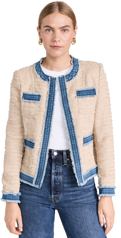 L Agence Agnes Textured Jacket In Oxford Tan