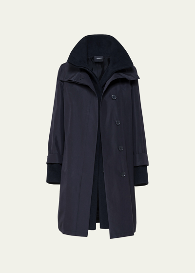 Akris Storm System Double-breasted Coat In Black