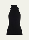 Cara Cara Samson Wool-cashmere Rib-knit Turtleneck Top In Black
