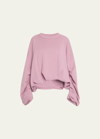Dries Van Noten Hannett Draped Cotton Sweatshirt In Pink