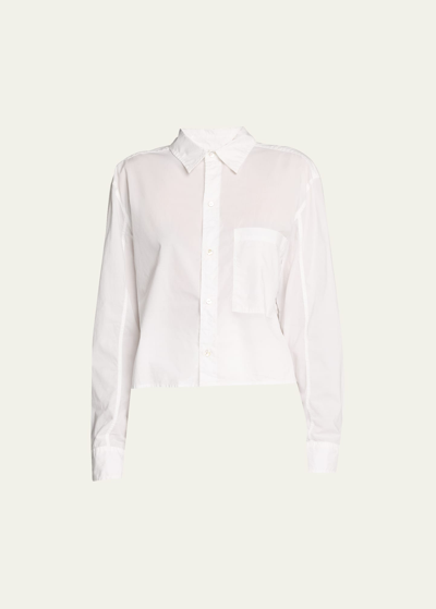 Amo Denim Ruth Cropped Button-front Shirt In White