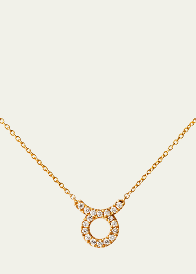 Engelbert 18k Yellow Gold Petit Sign Taurus Necklace With Diamonds