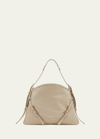 Givenchy Medium Voyou Buckle Shoulder Bag In Tumbled Leather In 257 Natural Beige