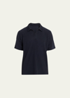 Issey Miyake Black Basics Polo Shirt In Navy