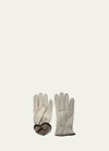 Bergdorf Goodman Men's Cashmere-lined Deerskin Leather Gloves In Panna