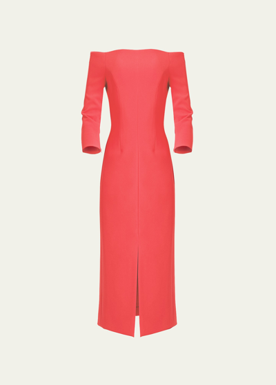 CAROLINA HERRERA OFF-SHOULDER MIDI DRESS