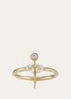 KATEY WALKER 18K YELLOW GOLD PIERCED PEAR MARQUISE WHITE TOPAZ AND DIAMOND RING