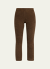 Vince Stretch-suede Cropped Pants In Dk Wheat