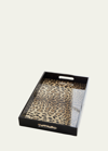 Dolce & Gabbana Casa Dg Logo Rectangular Tray In Leopard