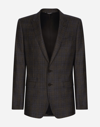 DOLCE & GABBANA SINGLE-BREASTED GLEN PLAID MARTINI-FIT JACKET