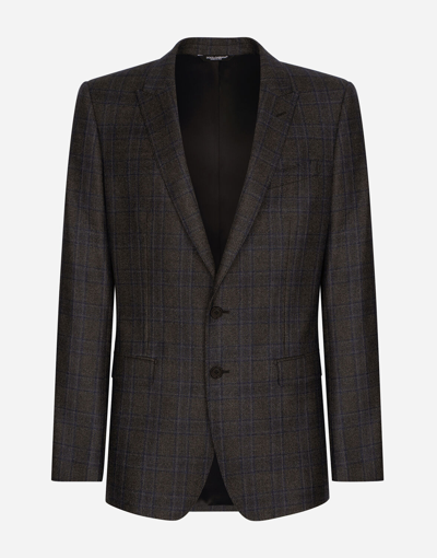 Dolce & Gabbana Single-breasted Glen Plaid Martini-fit Jacket In Multicolor