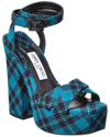 JIMMY CHOO JIMMY CHOO GAIA 140 TARTAN PLATFORM SANDAL