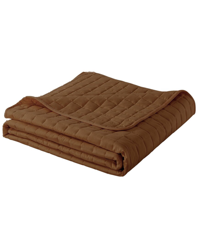 St. James Home Velvet Trim Down Alternative Blanket Blush In Brown