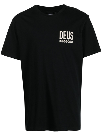Deus Ex Machina Logo-print Organic Cotton T-shirt In Black