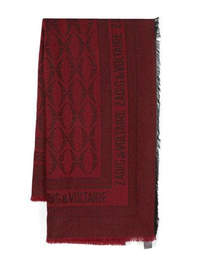 Zadig & Voltaire Glenn Rock Logo-jacquard Scarf In Power